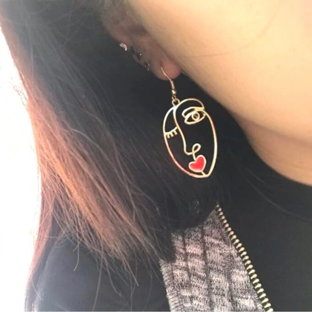 ✨3for$38 New Zara Artsy Picasso Vibe Abstract Artist Statement Drop Earrings - Picture 8 of 16